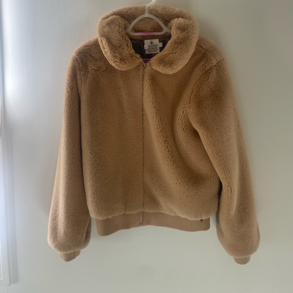 Volcom Tan Faux Fur Coat